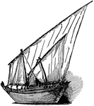 An arab vessel, generally with one mast. Mainly used for trading goods and sometimes transporting slaves.
