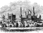 The Grand Mosque in the city of Delhi.