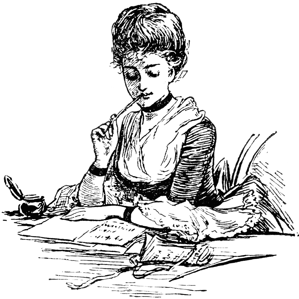 girl writer clipart