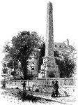A monument celebrating General James Wolfe and Louis-Joseph de Montcalm.