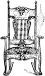 A large armed rocking chair.