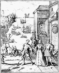 Parting of Columbus with Ferdinand and Isabella.