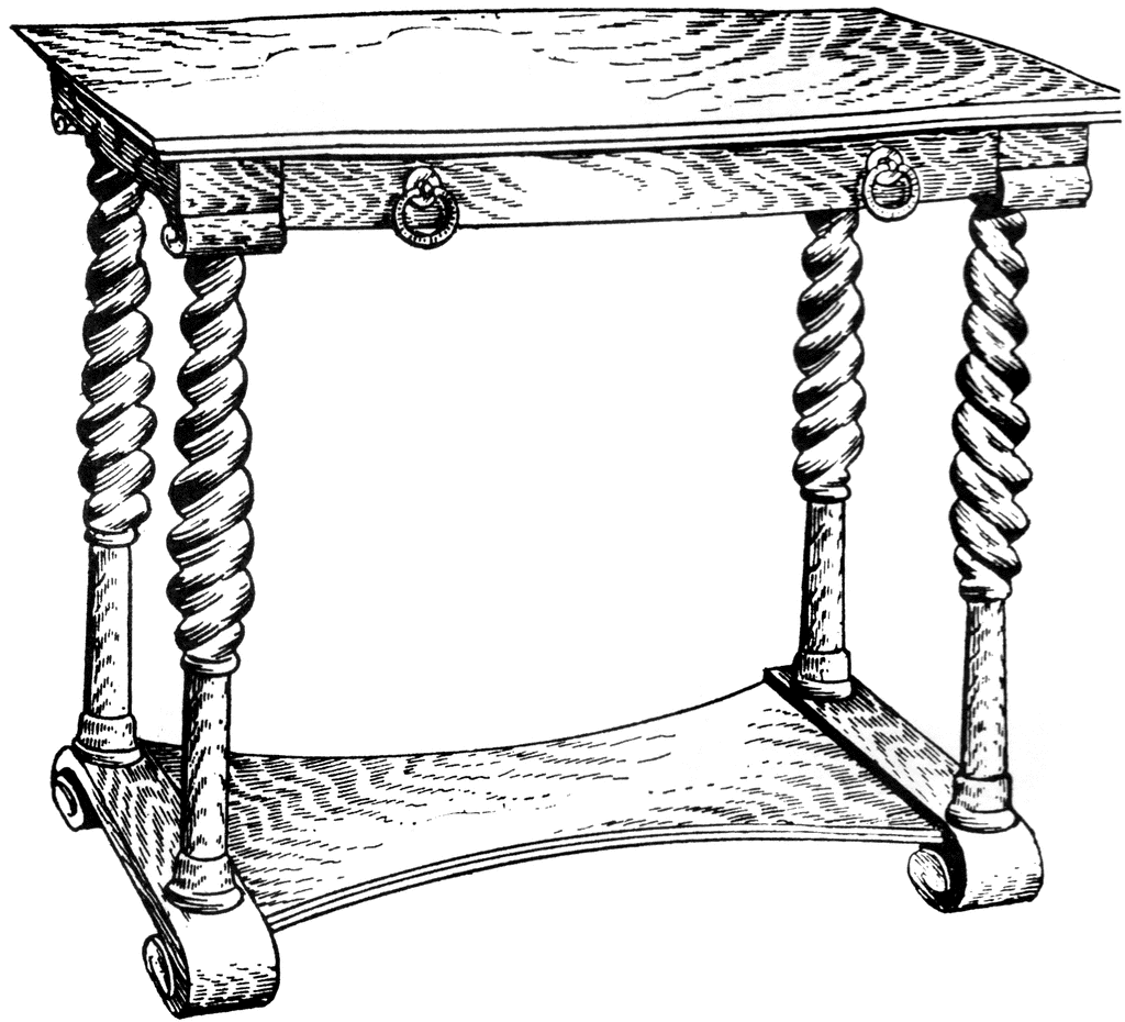 Старинный стол рисунок