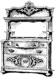 This furniture ClipArt gallery offers 16 illustrations of sideboards. Sideboards are pieces of furniture often seen in dining rooms to serve food, display silver, and storage.
