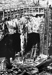 The opening of the shaft beneath Hell Gate, New York.