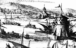 View of the town of Cartagena during the time of Columbus.