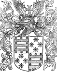 Arms of Gonzalo Fernandez de Oviedo y Valdes, a Spanish historian.