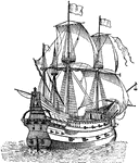 A Spanish galleon was used during wars and during discoveries of the Pacific Coast