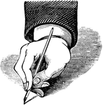 An incorrect way to hold a pen. Another position when the pen is held too tightly.