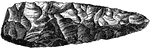 An obsidian spear-head.