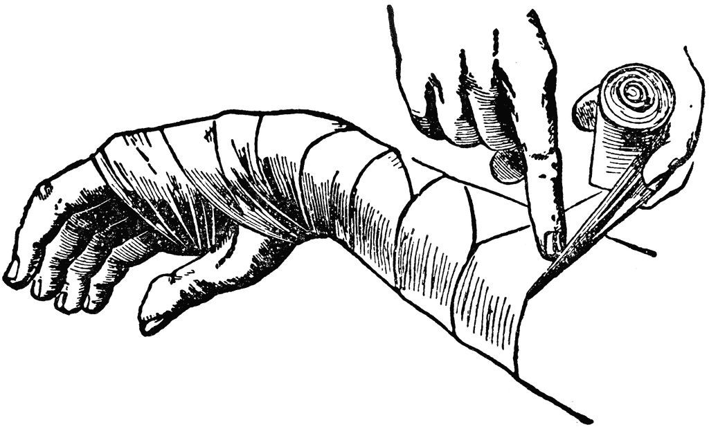 Bandages Drawing - Bandage Hand Vector Tied Elastic Clip Bandaged ...