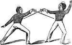 "Seconde, Parade. Nails and wrist downward, hand opposed outward, and blade, pointing low, should form an angle of about 45 degrees with the ground." &mdash; Chambers, 1881