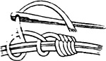 A basic knot used in lace-work.