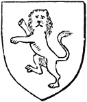 "The lion holds an important place among the animals born in coat-armor. As early as the 12th century, the king of beasts was assumed as an appropriate emblem by the sovereigns of England, Scotland, Norway, Denmark, the native princes of Wales, the counts of Flanders and Holland, and various other European potentates." &mdash; Chambers, 1881