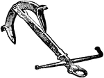 "The stock is of iron, similar to the Admiralty anchor; the shank is of rectangular section, somewhat larger at the center than at the ends, and is made fork-shaped at one end to receive the arms; the arms are in one piece, and are connected to the shank by a bolt passing through their center." &mdash; Encyclopedia Britanica, 1893