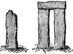 "Monoliths or single upright stones. The best example is at Carnac, in Brittany. This huge stone when perfect, was 63 feet high, and 14 feet in diameter at its widest part. It is rudely shaped to a circular form, and weighs about 260 tons." &mdash; Encyclopedia Britanica, 1893