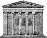 "Elevation of a Greek Ionic attached Tetrastyle in Antis." &mdash; Encyclopedia Britanica, 1893