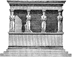"Coryatic Portico of Temple in Acropolic, Athens." &mdash; Encyclopedia Britanica, 1893