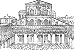 "Facade of old St. Peter's, Rome." &mdash; Encyclopedia Britanica, 1893