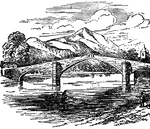 "The bridge over Conway at Llanrwst in Wales, the design for which was furnished by Inigo Jones in 1634. The middle arch has a span of 58 feet. The structure is easily set in vibration, and is known as the 'shaking bridge.'" &mdash; Encyclopedia Britanica, 1893