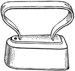 A laundry iron for polishing shirt collars, cuffs, and other starched pieces.