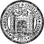 A seal representing the city of Bridport, England.