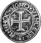 A coin of Portugal made in the 16th century weighing 540 grains and worth about $22.50 United States Dollars.
