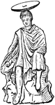 "Terracotta figure, wearing Chlamys and Chiton." &mdash; Encyclopedia Britannica, 1893