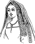 "The angular head-dress of Elizabeth, Queen of Henry VII." — Encyclopedia Britannica, 1893