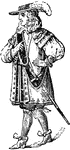 "Costume, temp. Charles II." — Encyclopedia Britannica, 1893