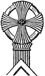 A circular finial cross.