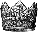 "It would seem from the crown, sculptured with elaborate care upon the head of his effigy at Canterbury, that Henry IV determined to distinguish the accession of a Lancastrian prince by displaying an unprecedented magnificence in the emblem of his sovereignty. The splendidly jewelled circlet of this crown is heightened with eight large and rich leaves, and as many true fleurs-de-lys." &mdash; Encyclopedia Britannica, 1893