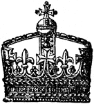 "Drawn from the royal achievement of Henry VII, sculptured with great spirit above the south entrance to King's College Chapel, Cambridge, the royal motto is inscribed upon the circlet." &mdash; Encyclopedia Britannica, 1893
