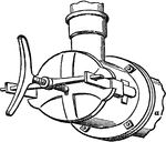 "Every retort is furnished with a seperate mouthpiece, usually of cast iron, with a socket b for receiving the stand-pipe or ascension-pipe, and there is a movable lid attached to the mouth, together with an ear-box cast on each side of the retort for receiving the ears which support the lid." &mdash; Encyclopedia Britannica, 1893