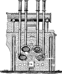 "Elevation of Hislop's Gas Retort Furnace." &mdash; Encyclopedia Britannica, 1893