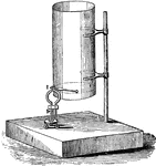 "The cylinder is placed vertically in the jaws of a cutting instrument, having a diamond cutter, pressing by a spring, inside the glass. The cutter moves by small wheels on the table on which it is placed, and being pushed around the cylinder it makes an accurate cut of uniform height." &mdash; Encyclopedia Britannica, 1893