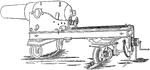 "9-inch Gun Wrought Iron Carriage and Dwarf Platform." &mdash; Encyclopedia Britannica, 1893