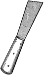 A knife with a blunt flexible blade, used by glaziers for laying on putty; a stopping knife.