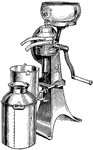 "The cream separator is a machine for separating the cream from the milk. It does the work much better and much more quickly than it can be done by allowing the cream to rise in pans or in cans." &mdash; Goff, 1904