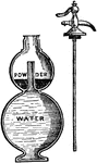 "Carbonic acid water, generally spoken of as Sodawater, though it seldom contains any soda. It is prepared on athe large scale by placing whiting, chalk, or carbonate of lime in a lead vessel with water and sulphuric acid, when the sulphuric acid combines with the lime to form stucco or sulphate of lime, and carbonic acid is evolved as gas." &mdash; Chambers' Encyclopedia, 1875
