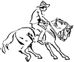 A figure on horseback.