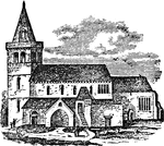 "Crail Church (before the restoration)." &mdash; Chambers' Encyclopedia, 1875