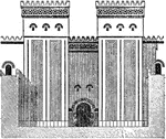 "Entrance gateway, Palace of Khorsabad." &mdash; The Encyclopedia Britannica, 1910