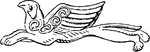 "A griffin having the uppet part of the body of an eagle and the lower parts of a lion, with wings decorated with spirals, are among the more remarkable examples of perforated ornaments for attachment to the clothing." &mdash;The Encyclopedia Britannica, 1910