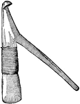 An instrument used for hewing timber and chopping wood, and also used as a weapon of offense.