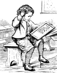 The School Students gallery offers 31 illustrations of students at school, during lessons, or doing homework or problems for class.