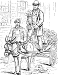 Men with their seasons harvest on a cart.