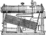 Babcock and Wilcox water-tube boiler fitted with superheaters