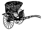 A Chaise is a two-wheeled vehicle with a calash top and a body slung on leather straps.