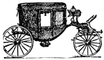 A Calash is a light carriage on low wheels, seats 4 inside, and can, through a movable top and front, be used as either a closed or open vehicle.